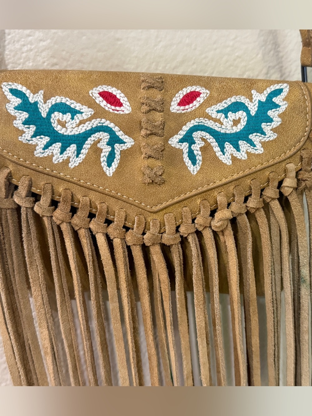Wrangler Genuine Leather Fringe Crossbody Bag - Picture 3 of 15